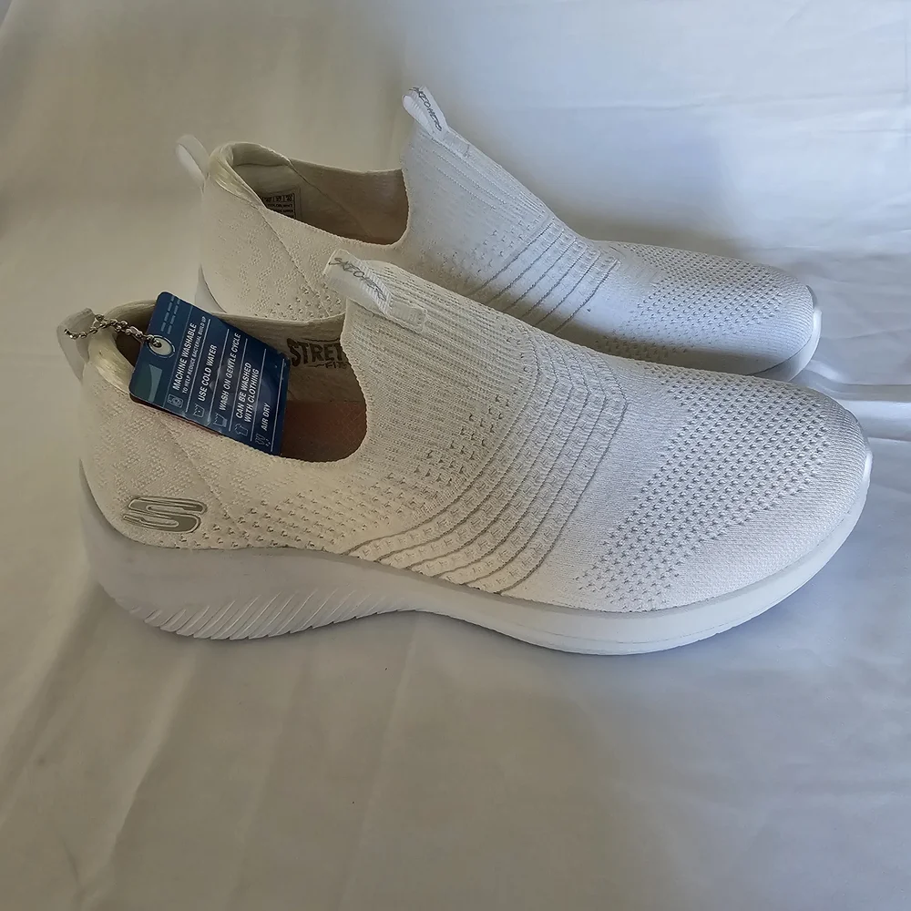 Skechers Women's White Slip-On Sneakers - Picture 9 of 16